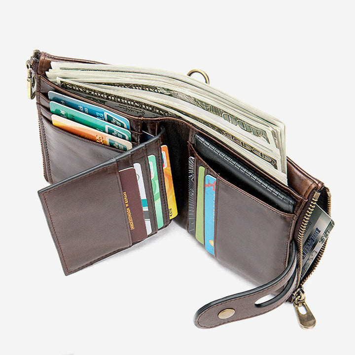 RFID Blocking Genuine Leather Wallet Card Holder