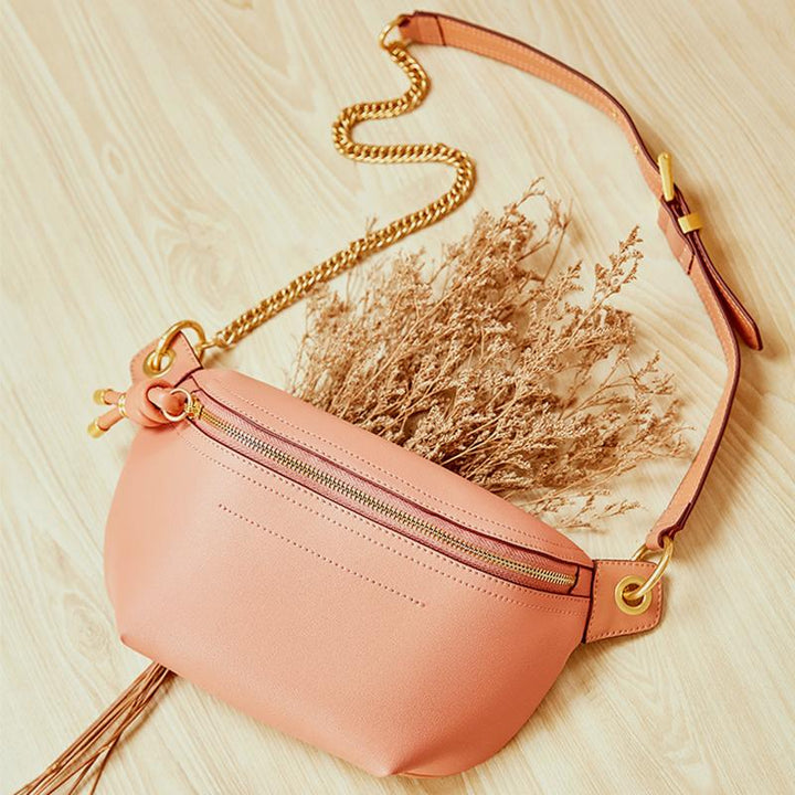 Genuine Leather Large Capacity Crossbody Bag Waist Bag