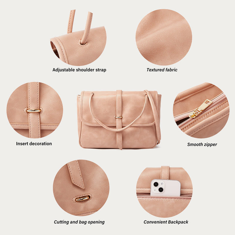 Shoulder Bag For Women Thicken Handle Straps Soft Leather Bag