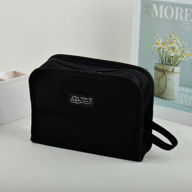 Pencil Case For Students Canvas Large Capacity Stationery Pencil Box