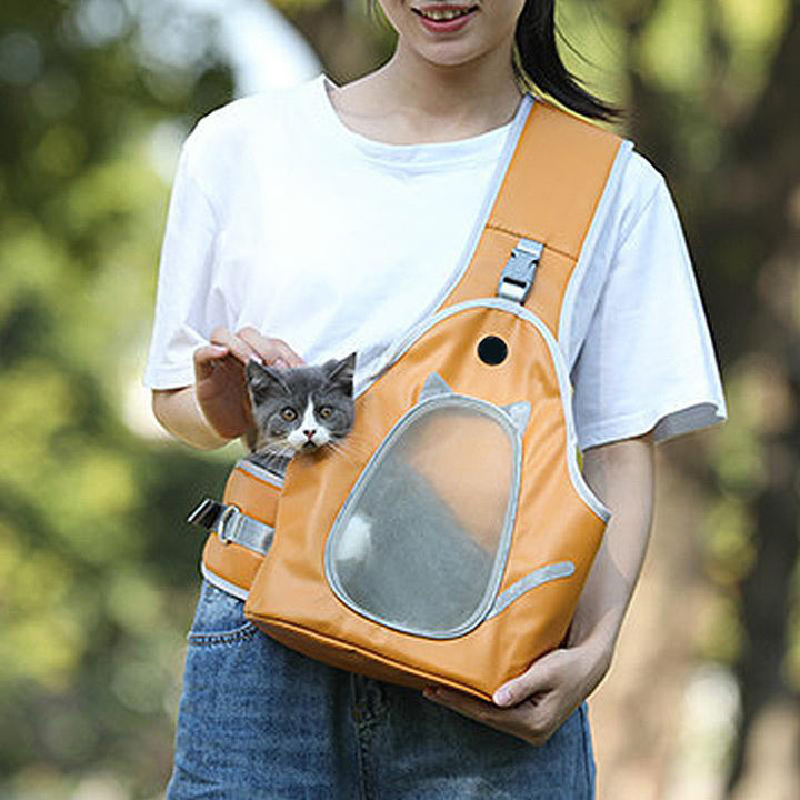 Comfortable Sturdy Reflective Sling Bag For Small Pet Cat Dog - Orange - M - image 0