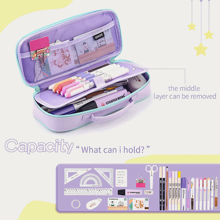 Cute Pencil Case For Kids Cartoon Style Roomy Case