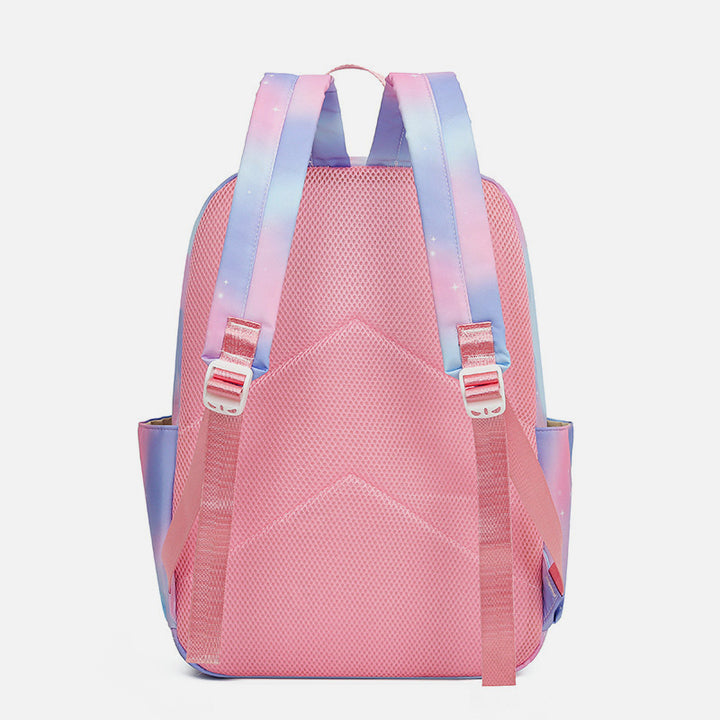 3Pcs Tie-dye Girls Backpack School Bookbag Set Students Women Canvas Daypack