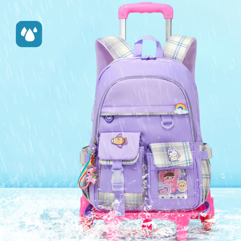 School Backpack For Kids Cute Pattern Rolling School Bag - image 3