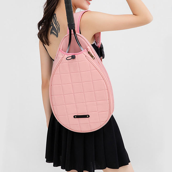 Racket Bag For Women Plaid Pattern Waterproof Polyester Crossbody Bag - image 4