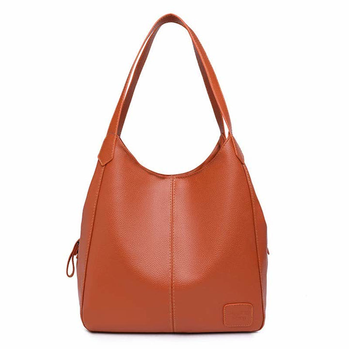 Triple Compartment Hobo Bag for Women PU Leather Tote Shoulder Purses