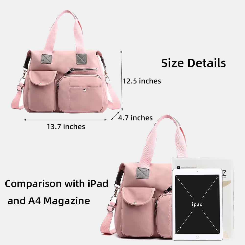 Waterproof Lightweight Multi-Pocket Large Capacity Casual Tote Crossbody Bag