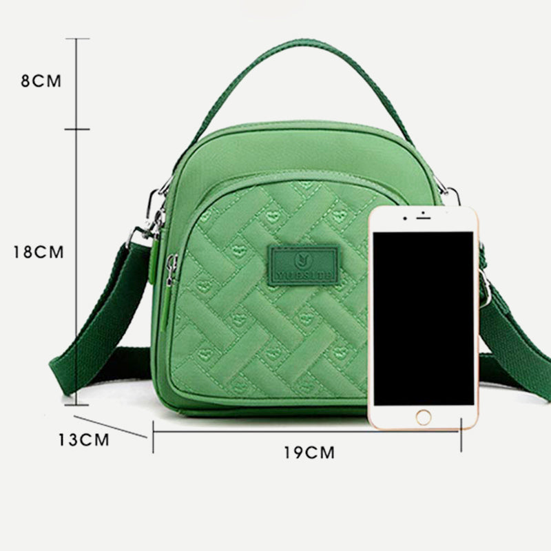 Functional Women Purse Lightweight Nylon Roomy Crossbody Shoulder Bag Mini Backpack
