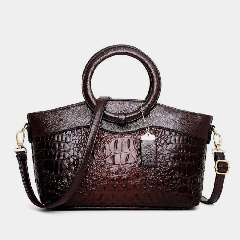 Large Capacity Vintage Embossing Crossbody Bag Top-Handle Bag