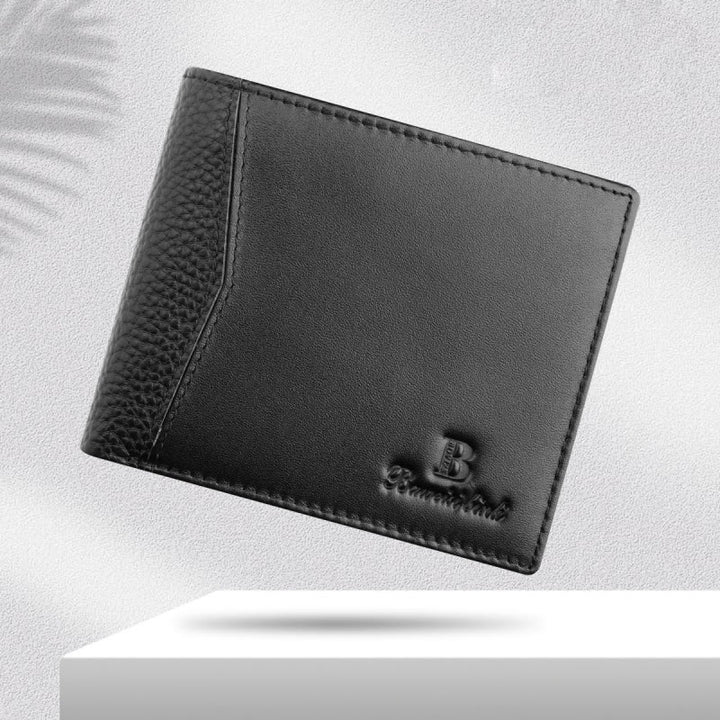 Leather Wallet For Men Anti Theft RFID Black Purse