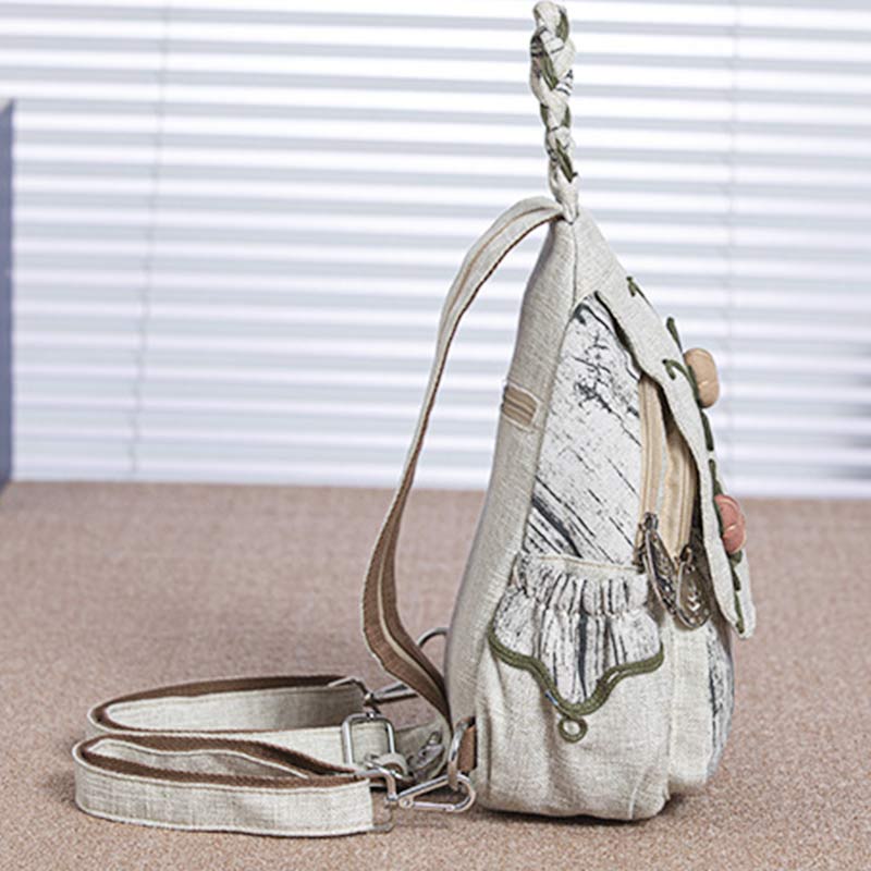 Multifunctional Large Capacity National Floral Printing Backpack