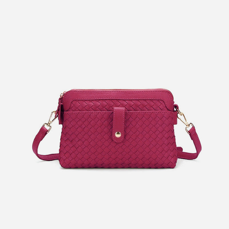 Multifunctional Underarm Handbag For Women Woven Leather Crossbody Bag