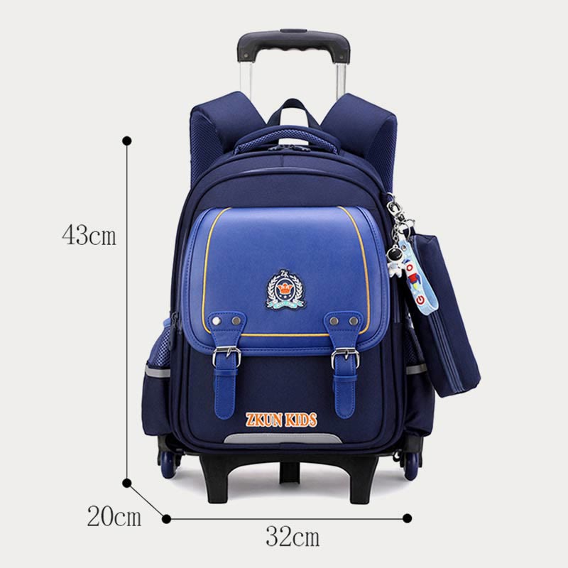 School Backpack For Kids Durable Waterproof Oxford Rolling School Bag