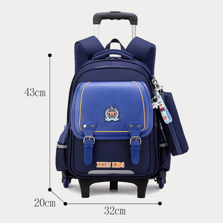 School Backpack For Kids Durable Waterproof Oxford Rolling School Bag