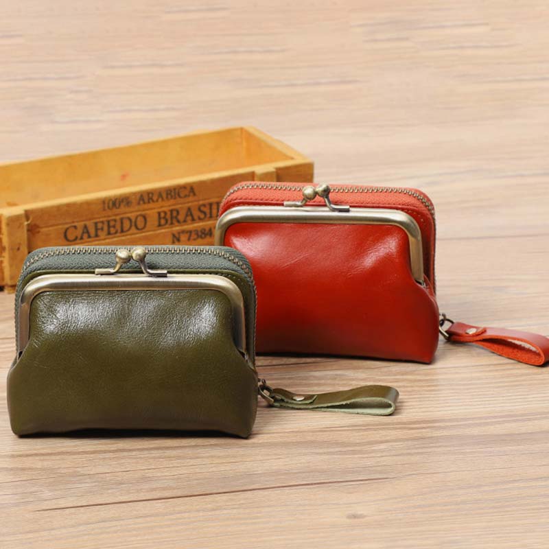 Retro Card Case Coin Purse Wallet Mini Handbag Zipper for Women - image 8