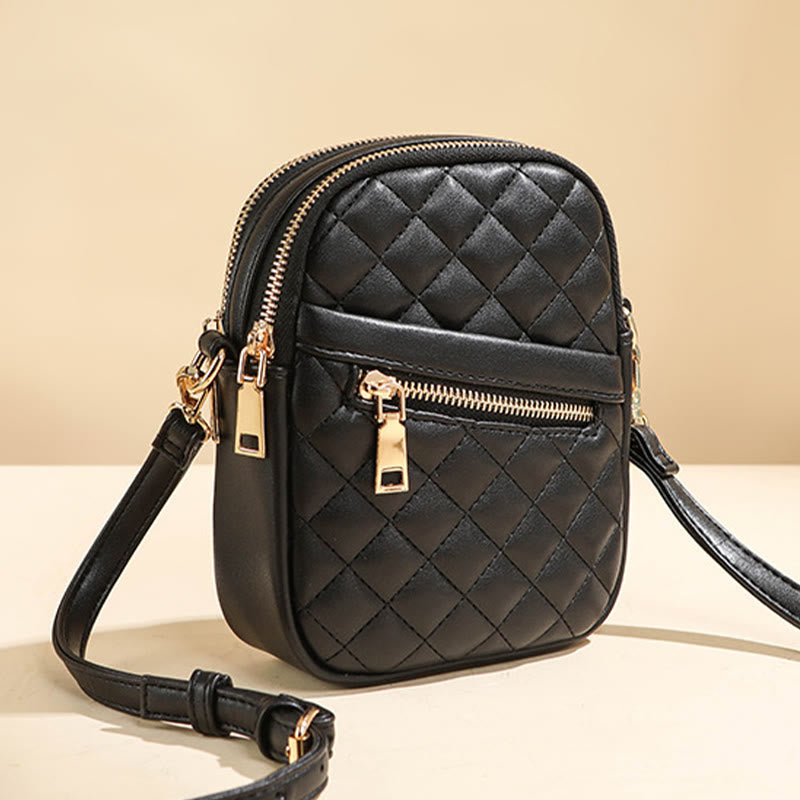 Phone Bag For Women Diamond Check Solid Color Mini Bag
