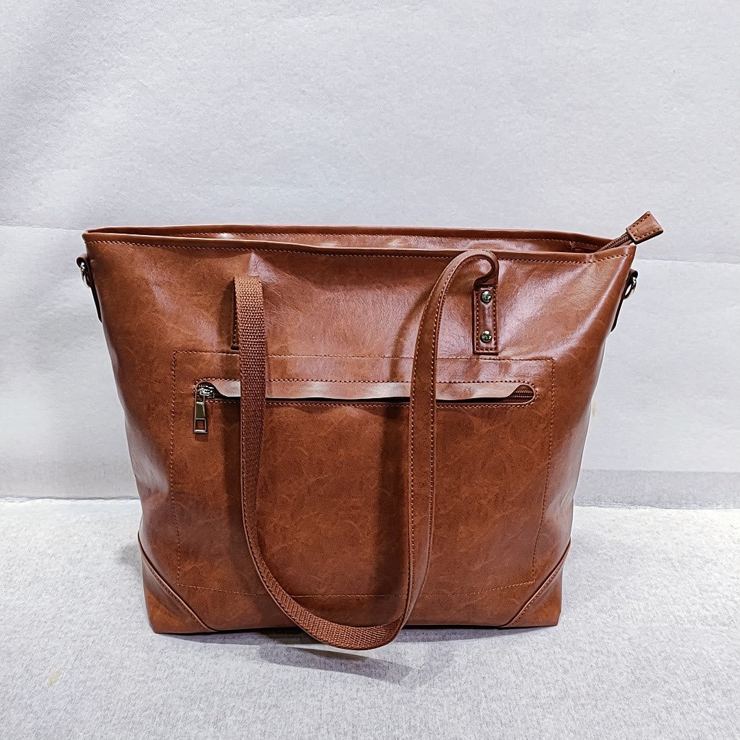 Retro Women Shoulder Bag Soft Vegan Leather Crossbody Travel Tote - image 4