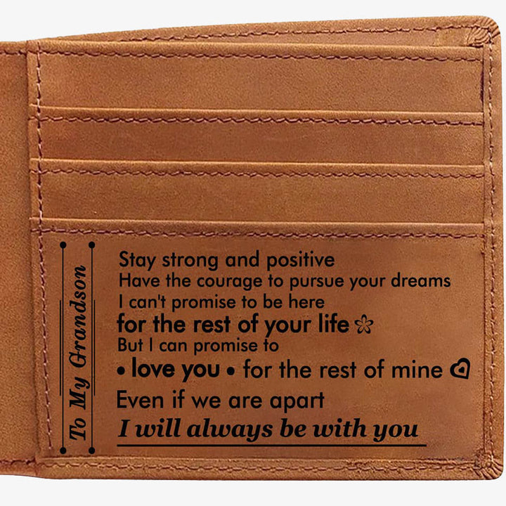 Thin Wallet For Family Laser Inscription Leather Purse Gift