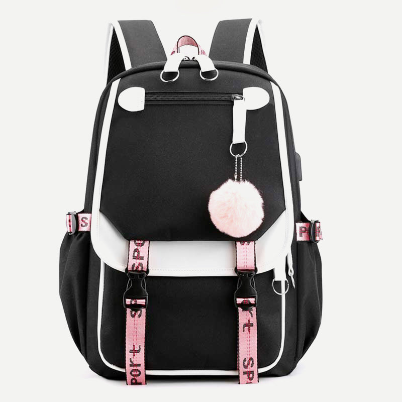 Teenage Girls School Backpack Student Bookbag with USB & Earphone Port