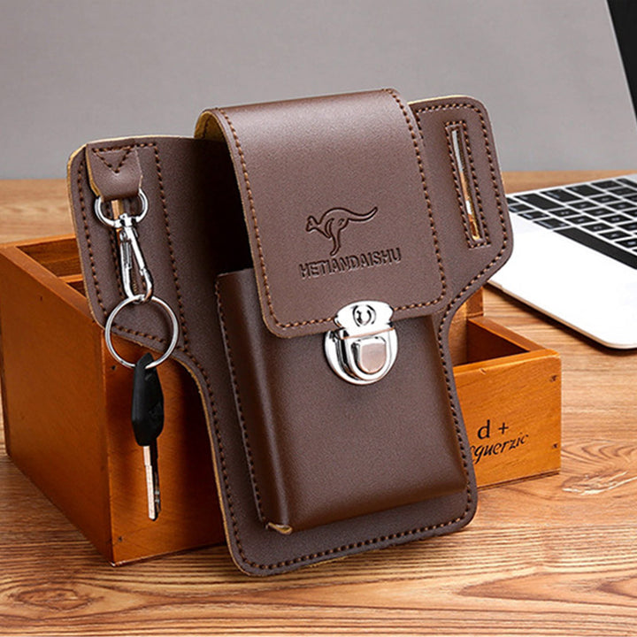 Leather Phone Pouch for Belt Universal Smartphone Holster Waist Bag
