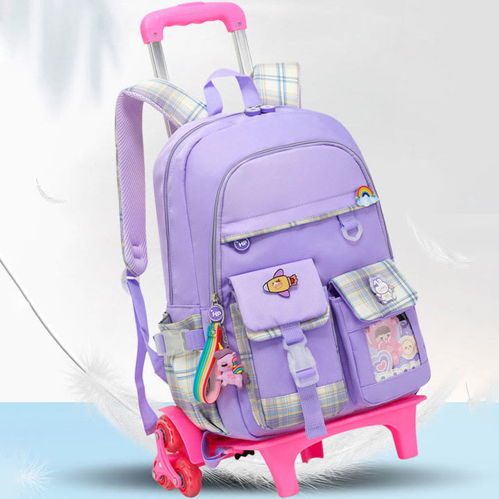 School Backpack For Kids Cute Pattern Rolling School Bag - image 4