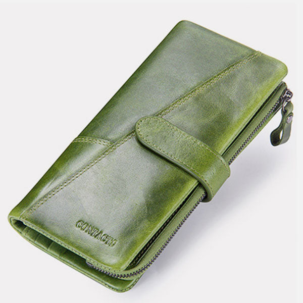 Multi-Card Genuine Leather Wallet - Green - image 1