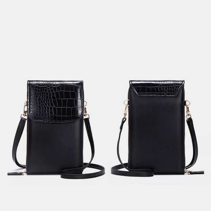 Womens Slim Lightweight Leather Crossbody Phone Bag Credit Card Holder