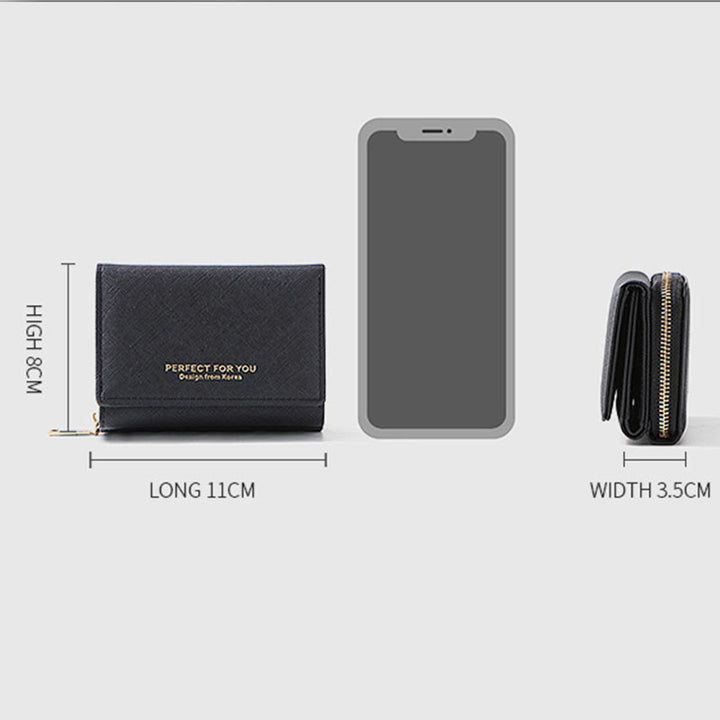 Trifold Multi-Slot Short Wallet Mini Wallet for Women Girls