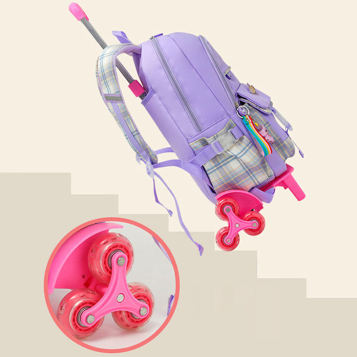 School Backpack For Kids Cute Pattern Rolling School Bag - image 5