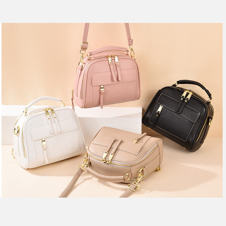 Vegan Leather Purse For Women Classic Top-Handle Bag