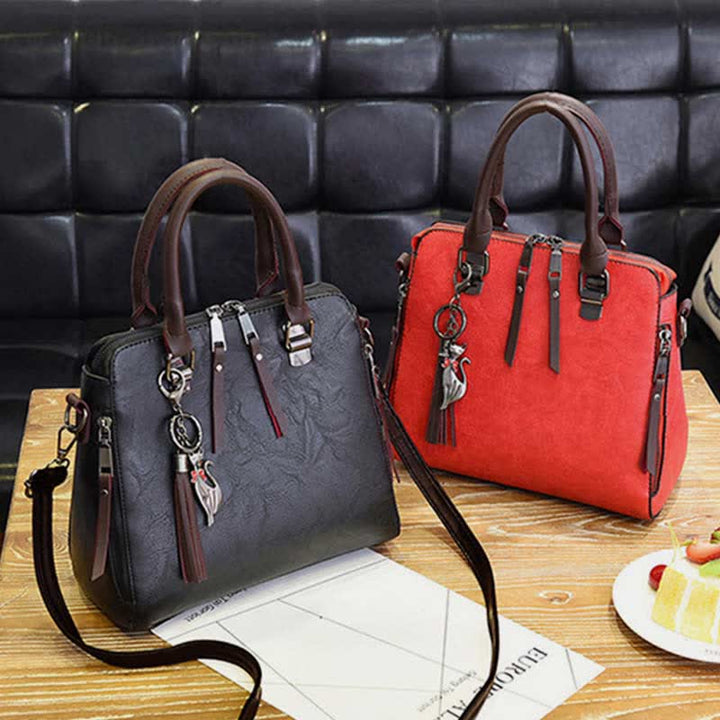 Handbags Purses for Women Vegan Leather Top-Handle Shoulder Bag with Zipper