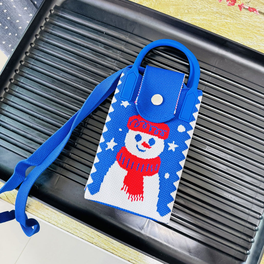 Christmas Style Phone Bag For Women Knitted Crossbody Bag