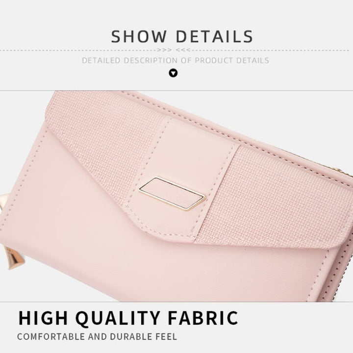 Phone Bag For Women PU Leather Multi-Slot Crossbody Zipper Purse