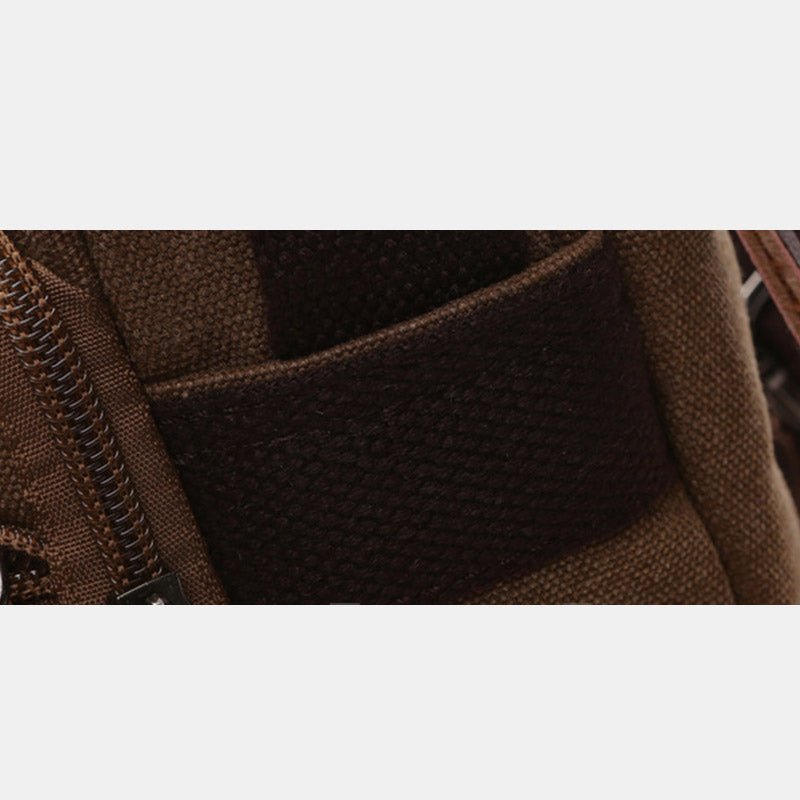 Triple Zip Durable Canvas Crossbody Bag Messenger Bag