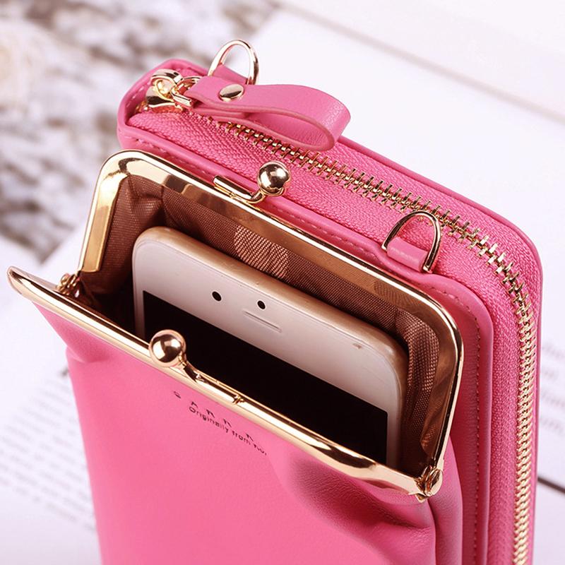 Multifunctional Large Capacity Kiss-Lock Phone Bag