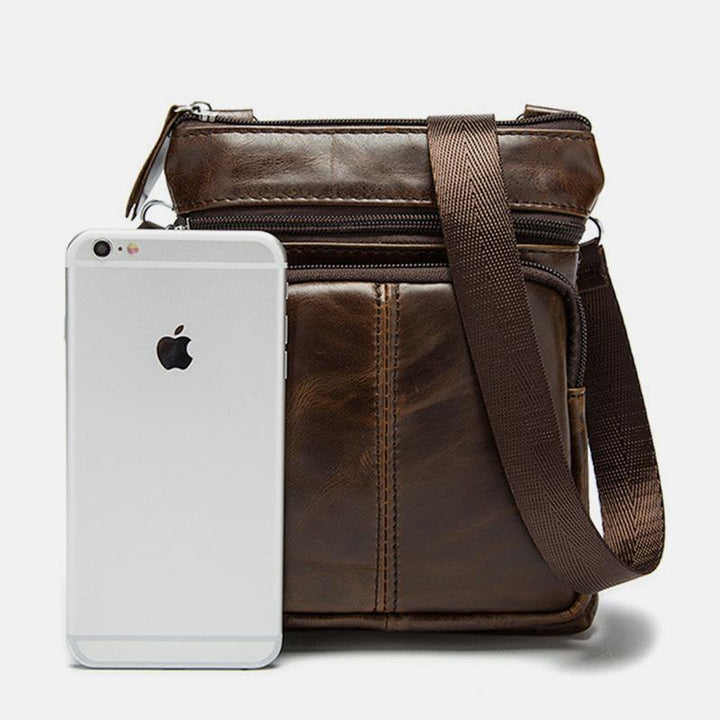 Genuine Leather Vintage Multi-function Crossbody Bag