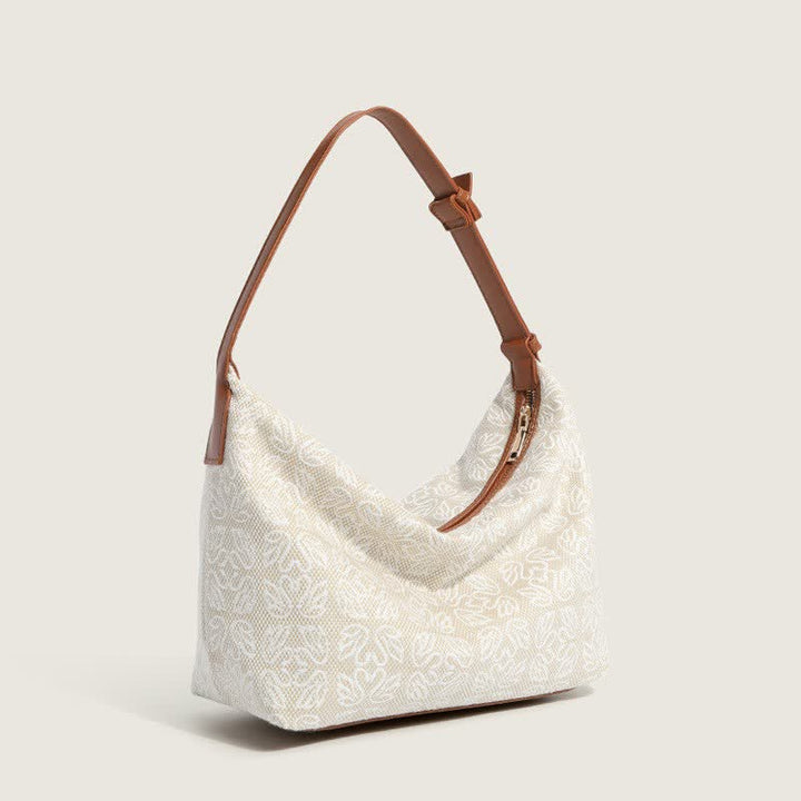 Canvas Handbag for Women Houndstooth Print Shoulder Bag Hobo Satchel