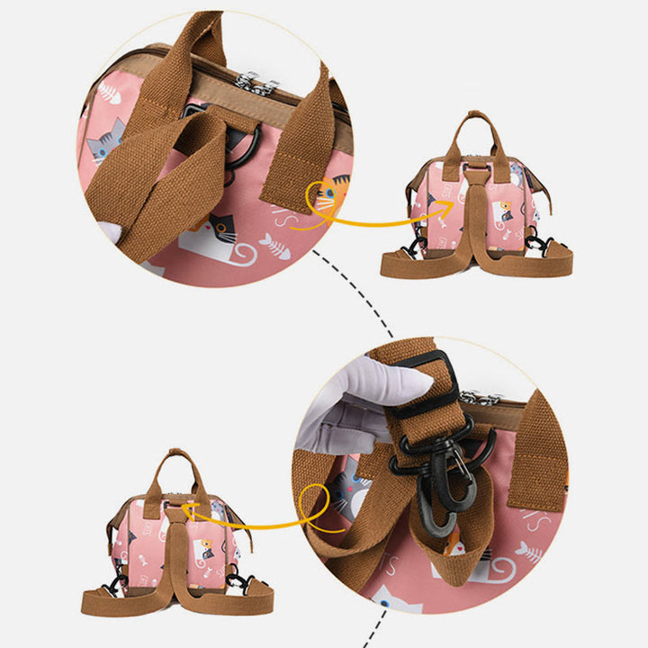 Functional Waterproof Crossbody Bag Convertible Mini Backpack Mommy Bag