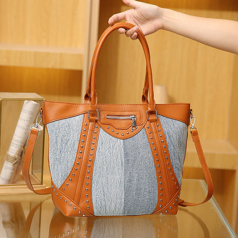 Rivet Tote For Women Triple Strap Multiple Carry Crossbdoy Bag