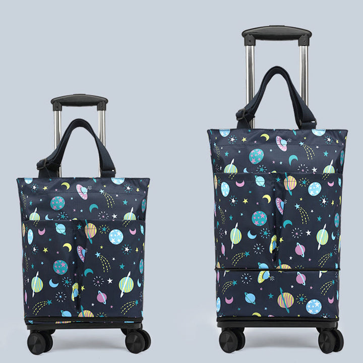 Tote Bag For Women Shopping Folding Removable Wheel Cart