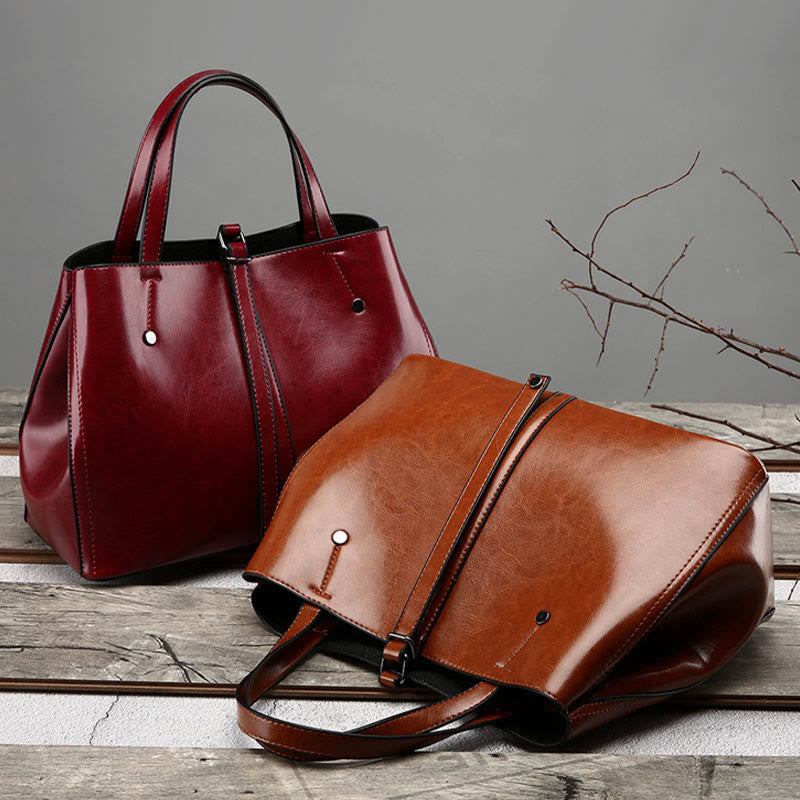 Minimalist Tote Pure Color Leather Crossbody Handbag For Women - image 6