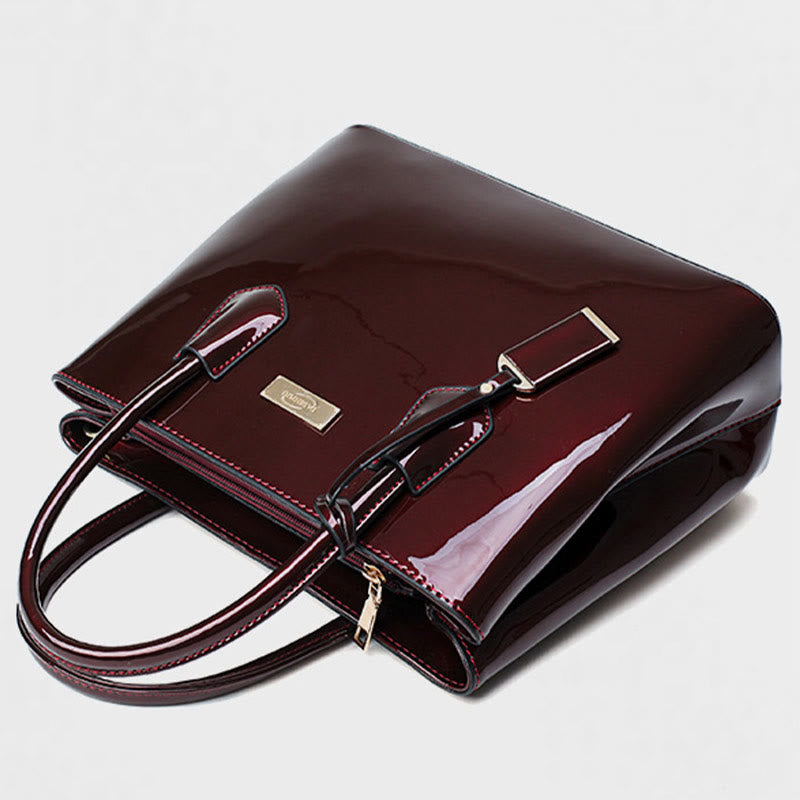 Retro mirror shiny leather Bucket Bag Women Crossbody handbag - image 10