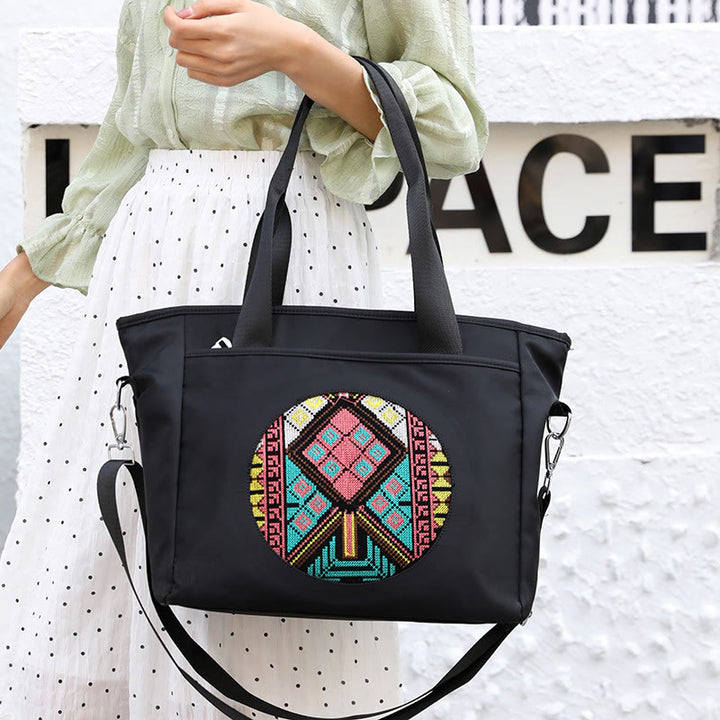 Lightweight Nylon Tote Ethnic Waterproof Shoulder Purse For Women