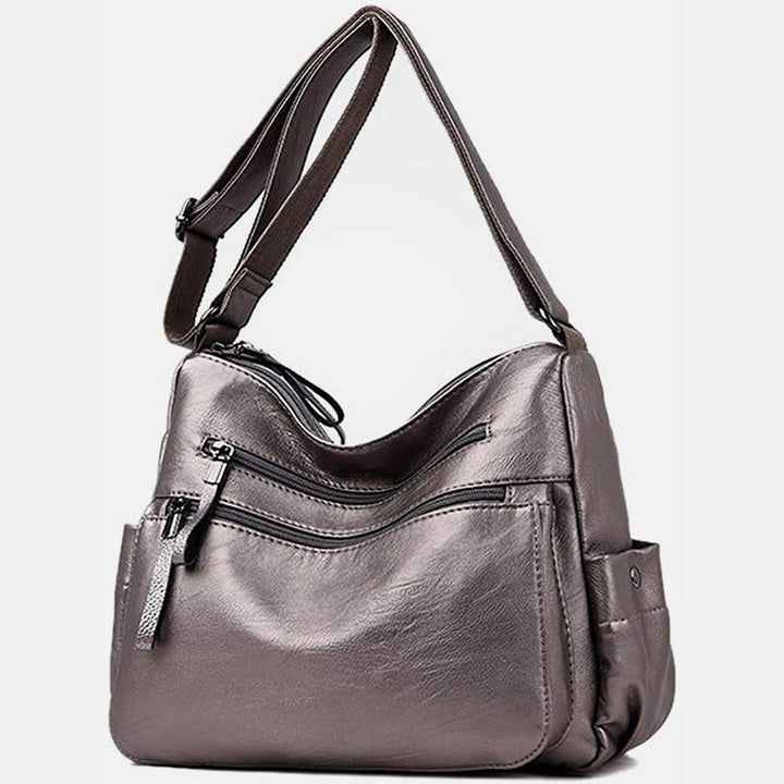 Retro Style Multi-Pocket Large Crossbody Bag - RosyBrown - image 14