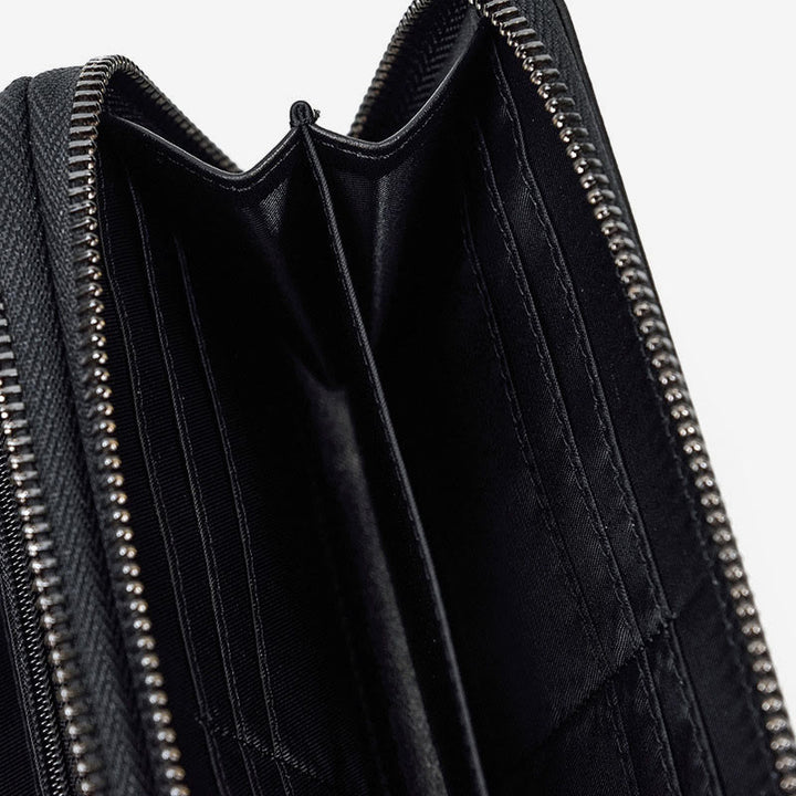 Long Wallet For Men Genuine Leather Retro Casual Clutch