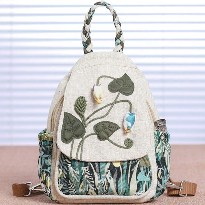 Multifunctional Large Capacity National Floral Printing Backpack