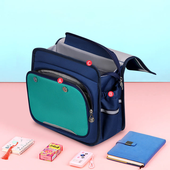 Backpack For Children Easy Carry Horizontal Clamshell Kindergarten School Bag
