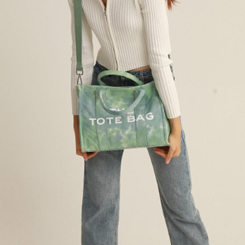 Women Satchel Top Handle Shoulder Purse Tie-dye Tote Crossbody Bag