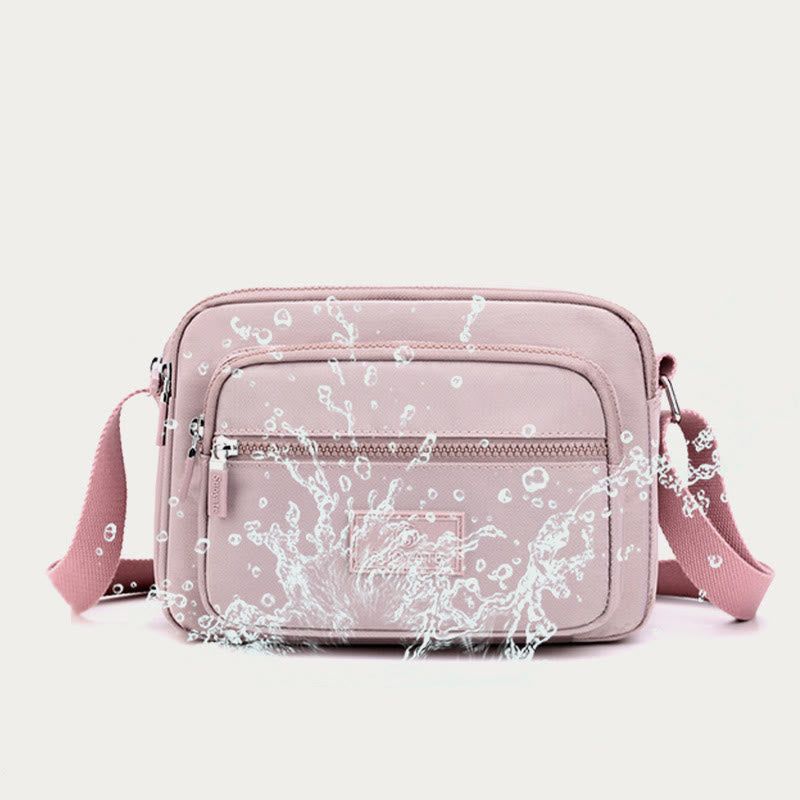 4 Zip Crossbody Bag Lightweight Nylon Purse for Women