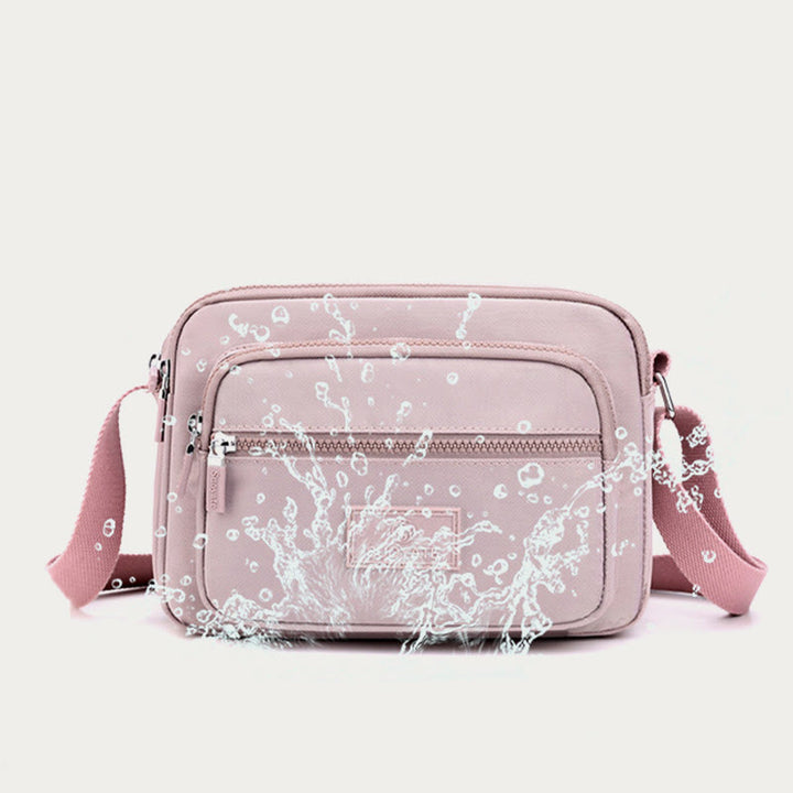 4 Zip Crossbody Bag Lightweight Nylon Purse for Women